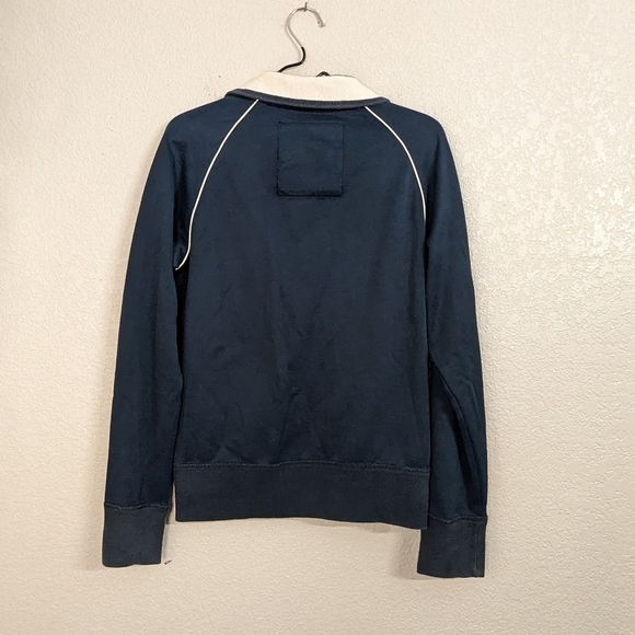 American Eagle Outfitters Men Vintage Retro Fit Dark Blue Sweatshirt Full Zip S - Picture 2 of 11